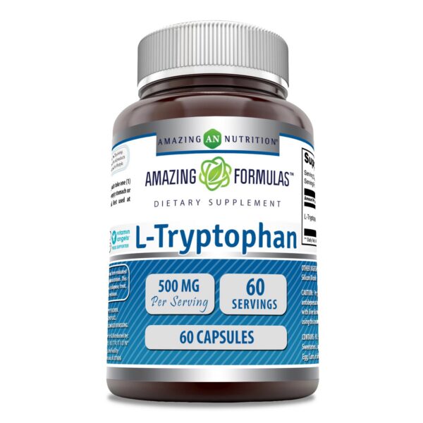 Amazing Formulas suplemento L-triptófano 500 mg cápsulas sin gluten