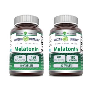 Suplemento Amazing Formulas melatonina 5 mg 180 tabletas