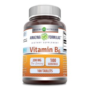 Frente de Amazing Formulas Vitamina B6 200 mg