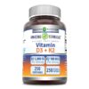 Amazing Formulas Vitamina D3 5000 UI con K2 100 Mcg botella frontal 250 cápsulas vegetales