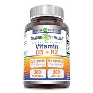 Version 1.0.0 Botella Amazing Formulas Vitamina D3 5000 UI con K2 100 mcg softgels