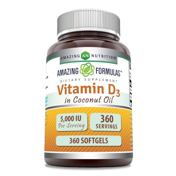 Frasco Amazing Formulas Vitamina D3 en aceite de coco
