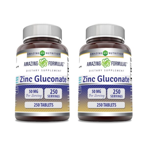 Version 1.0.0 Amazing Formulas Zinc Gluconate frasco frontal