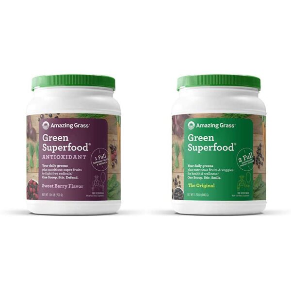 Amazing Grass Greens Blend superalimento antioxidante bote frontal
