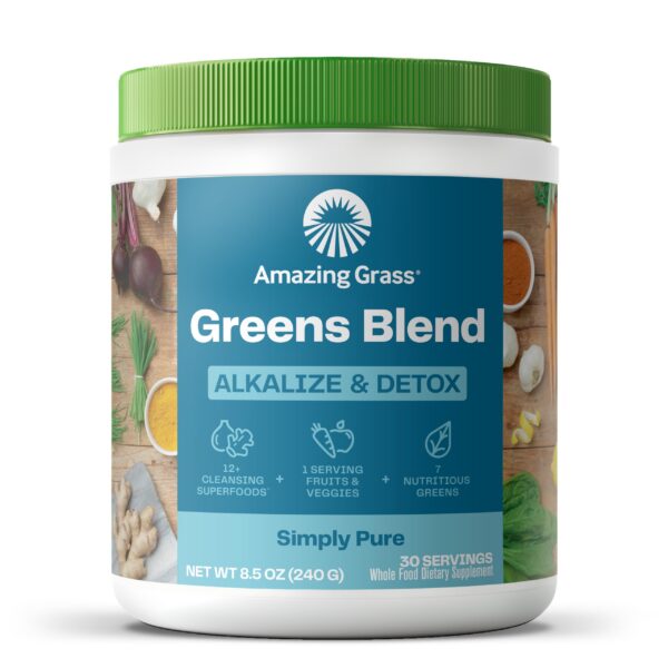 Amazing Grass powder superalimento verde alcalinizante en envase