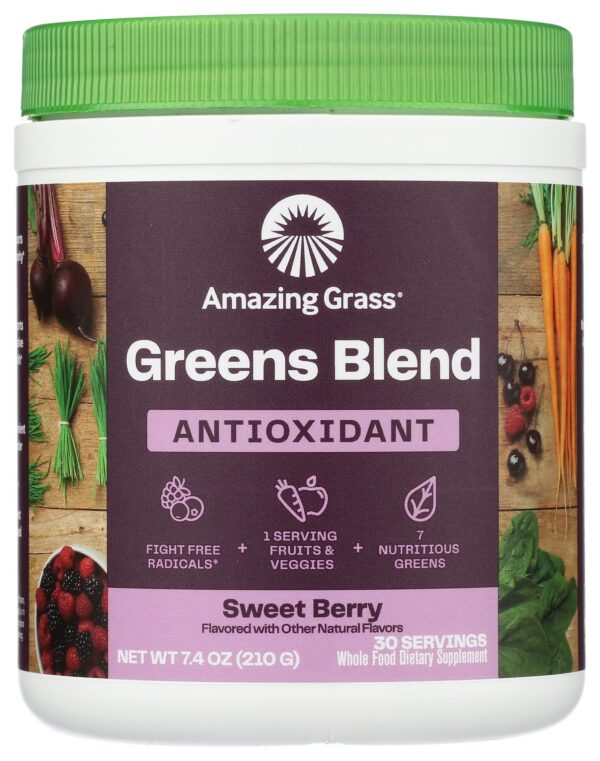 Frente de Amazing Grass Sweet Berry polvo