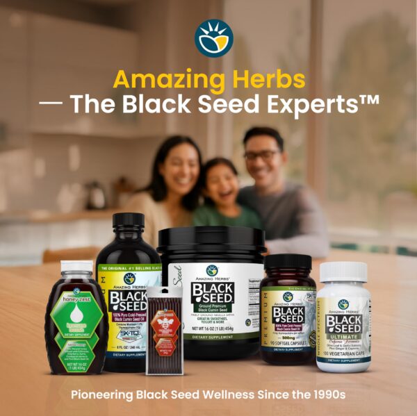 Frente del envase de aceite de semilla negra