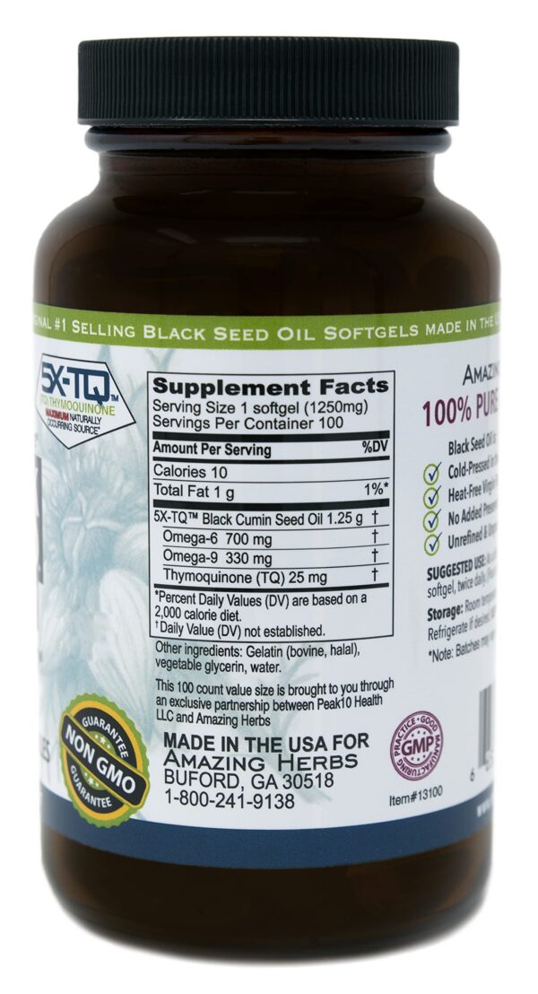 Cápsulas blandas de aceite de semilla negra