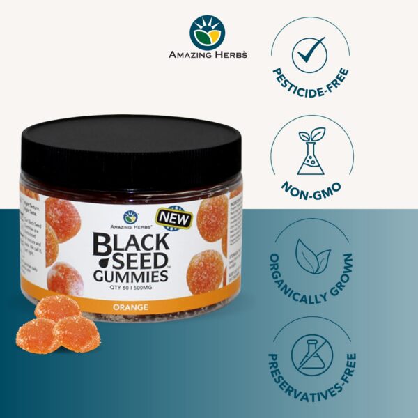 Gominolas aceite semilla negra sabor naranja, textura suave