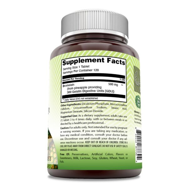 Version 1.0.0 Etiqueta de Bromelina y características