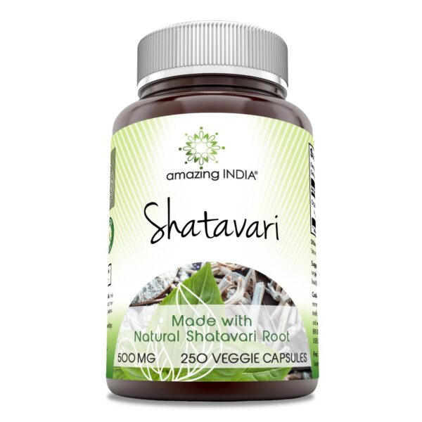Amazing India Shatavari cápsulas vegetales frasco principal