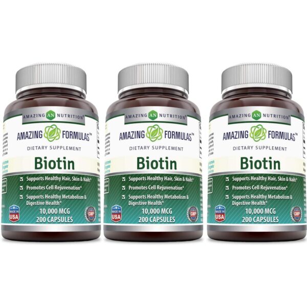 Amazing Nutrition Biotina 10,000 mcg suplemento para cabello piel