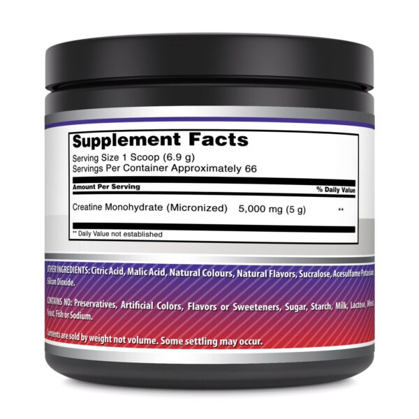 Etiqueta de producto Creatina micronizada