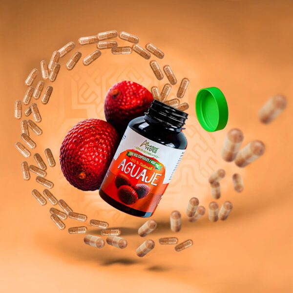 Envase de cápsulas Aguaje