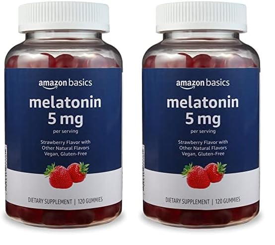 Amazon Basics gomitas melatonina 5mg sabor fresa pack 120ct