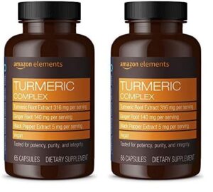 Amazon Elements complejo de cúrcuma 65 cápsulas soporte articular