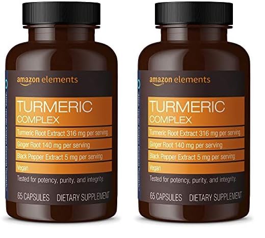 Amazon Elements complejo de cúrcuma 65 cápsulas soporte articular