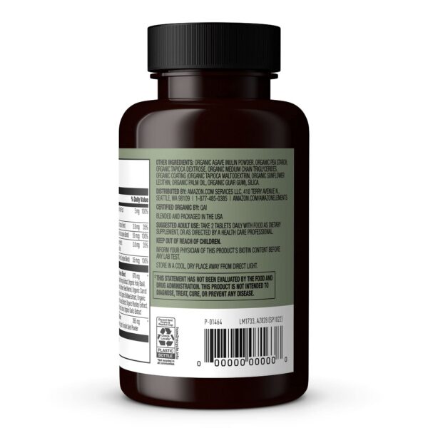 Frasco de tabletas con etiqueta lateral