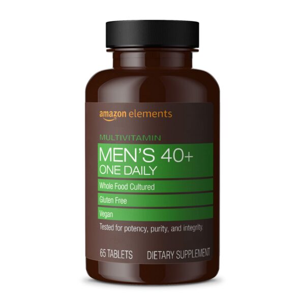 Amazon Elements multivitamínico para hombres 40+ frasco