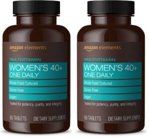 Frasco de Amazon Elements Mujer 40+ multivitaminas