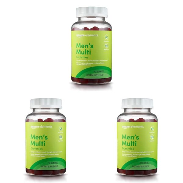 amazon elements multivitaminico organico hombres 90 gomitas frasco