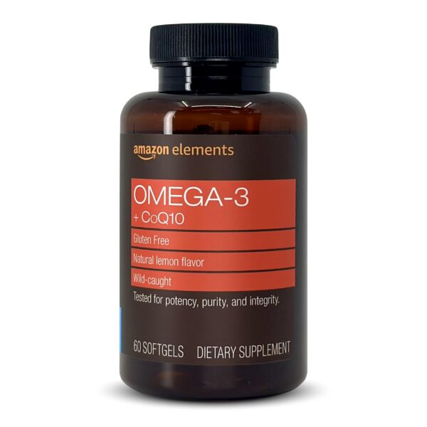 Amazon Elements Omega 3 CoQ10 frasco