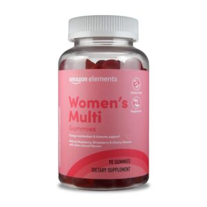Frente del envase Amazon Elements Revly multivitaminas para mujeres