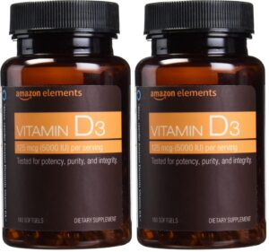 Amazon Elements Vitamina D3 5000 UI cápsulas blandas