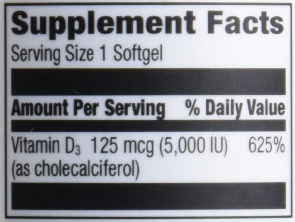 Version 1.0.0 Etiqueta frontal de vitamina D3 Amazon Elements