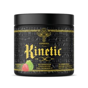 Ambrosia Kinetic preworkout polvo frente etiqueta