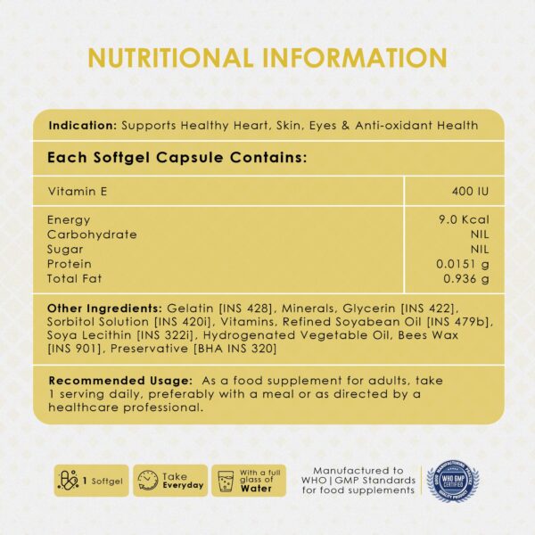 Etiqueta AMBROSIAL Vitamina E 400 UI