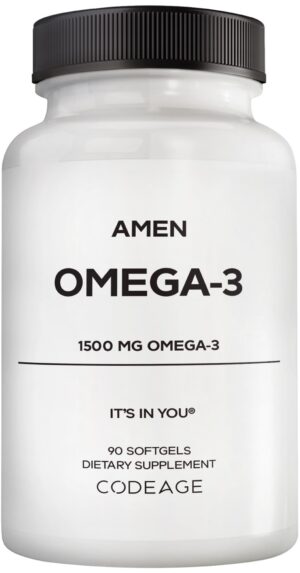 Frasco Amen Omega-3 cápsulas blandas frontal