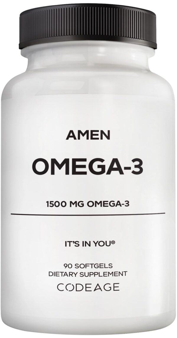 Frasco Amen Omega-3 cápsulas blandas frontal