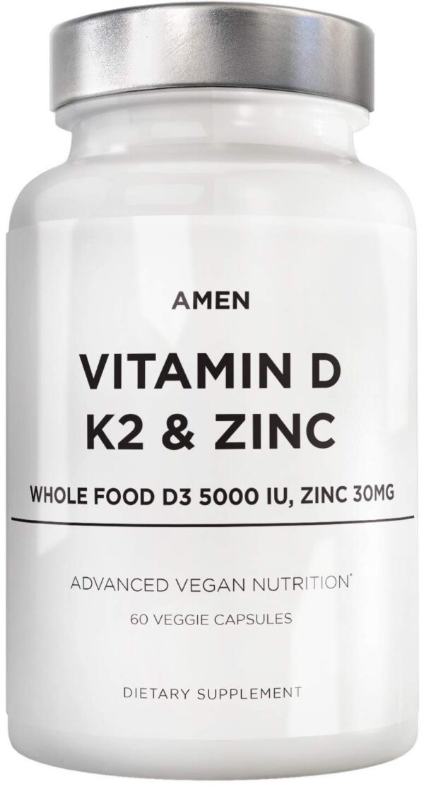 Version 1.0.0 Amen vitamina d3 k2 zinc suplemento vegano 60 cápsulas