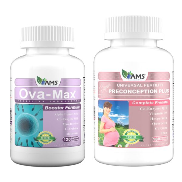Frasco de America Medic Science OVA-Max Prenatal