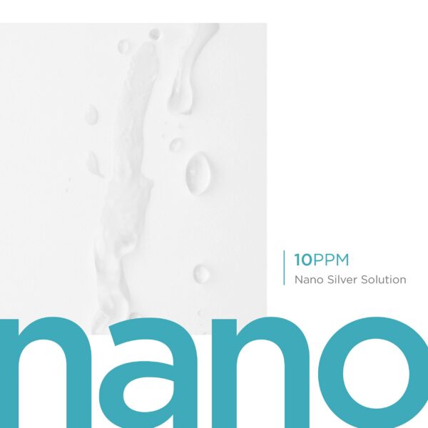 Etiqueta de la solución de plata coloidal 10 ppm