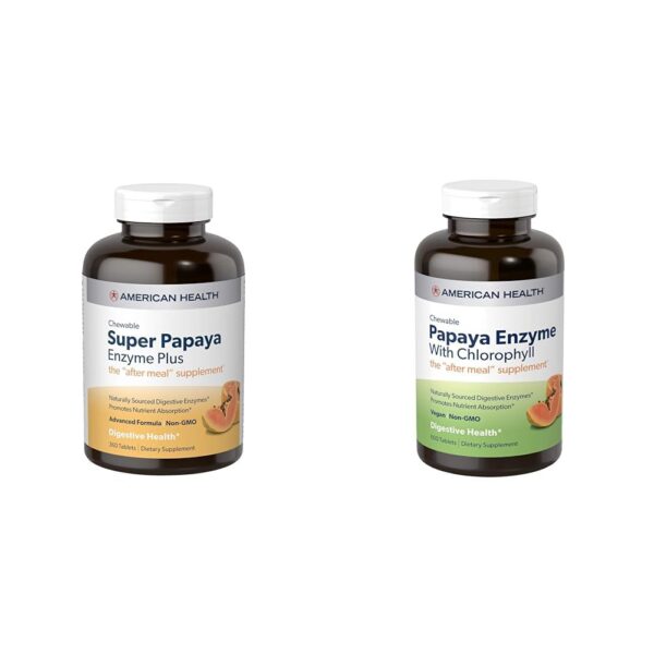 American Health Papaya Enzyme 360 frasco frontal