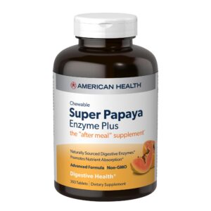 Frente del empaque American Health Papaya Enzyme Plus