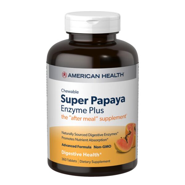 Frente del empaque American Health Papaya Enzyme Plus