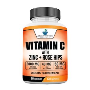 American Standard Supplements Vitamina C alta dosis 2000mg 120 cápsulas