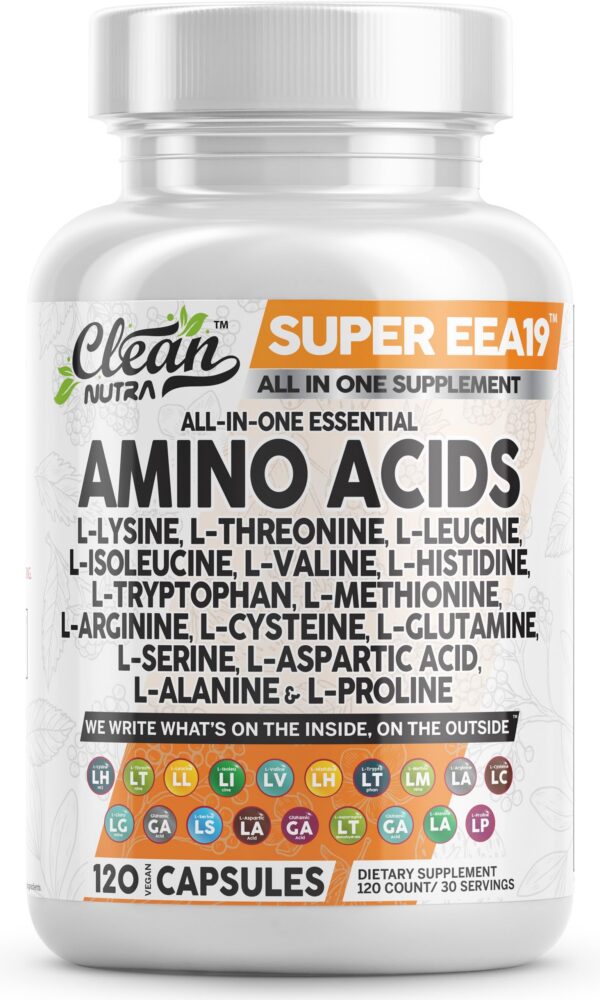 Frente de la caja de aminoácidos Clean Nutraceuticals