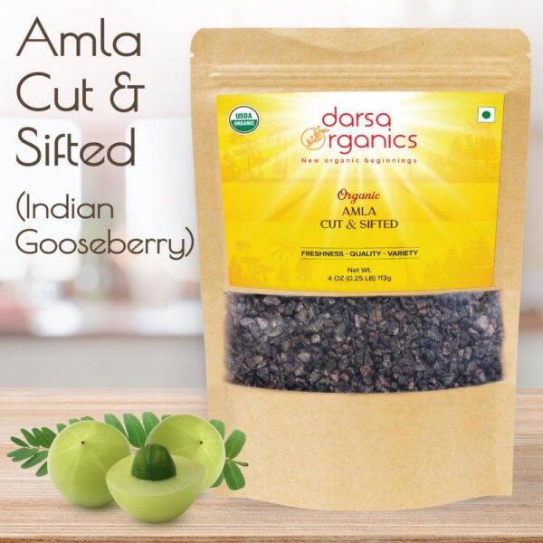 Amla seco de Darsa Organics para hacer té herbal y alimentos saludables