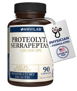 Version 1.0.0 Frente del envase AMVILAB Serrapeptase 90 cápsulas