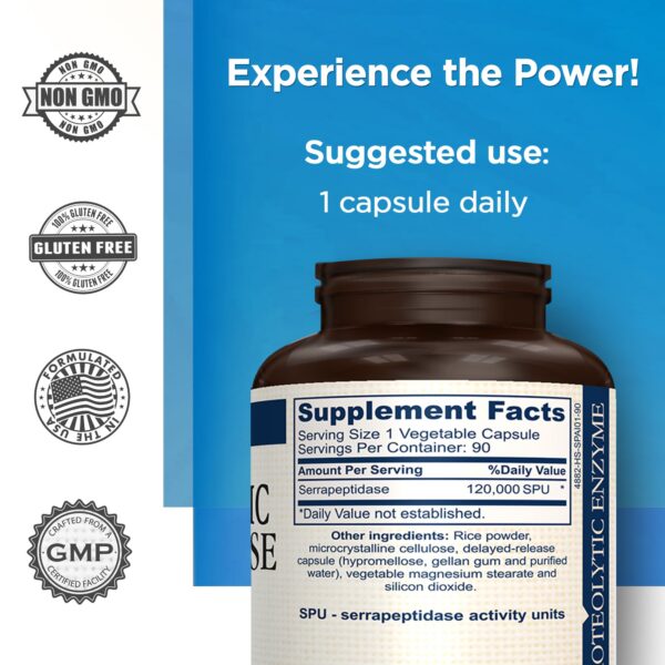 Etiqueta trasera AMVILAB Serrapeptase