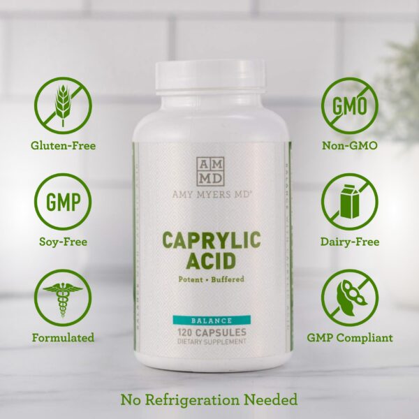 Amy Myers cápsulas ácido caprílico apoyo saludable intestino