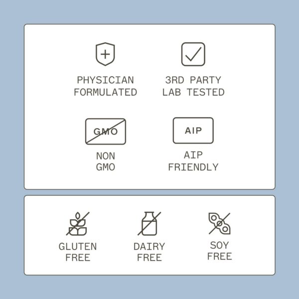 Amy Myers carbón activado envase y cápsulas lado