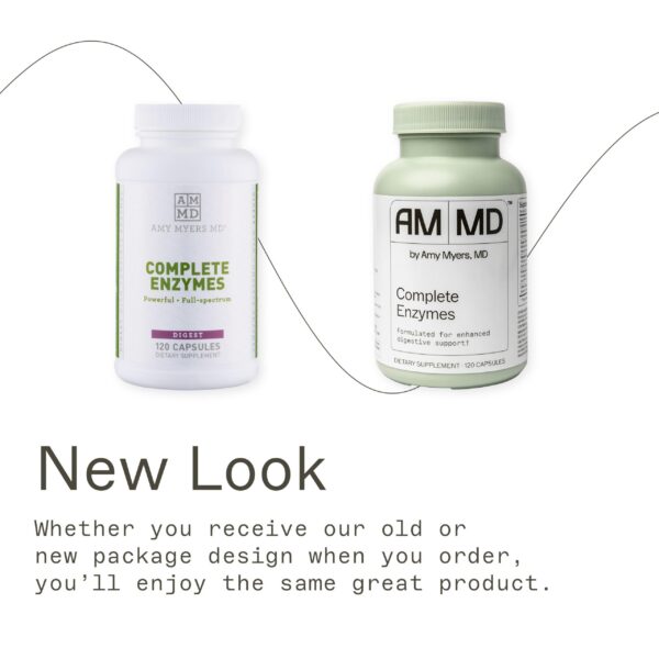 Envase de Amy Myers MD Complete Enzymes en estante