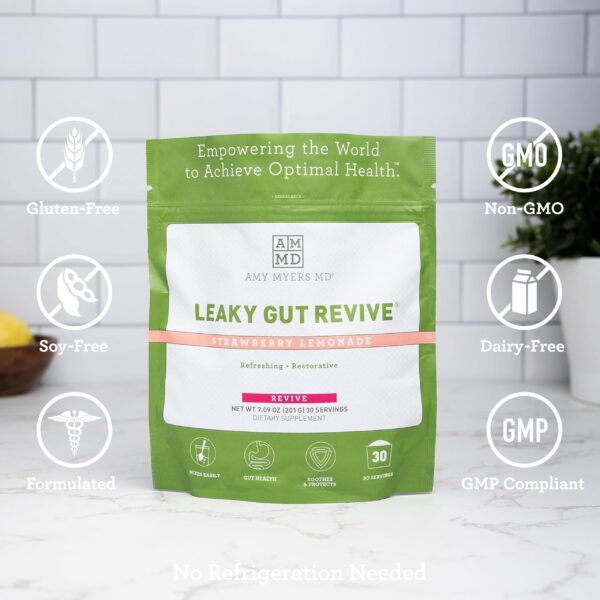 Detalle paquete Amy Myers MD Leaky Gut Revive para digestión
