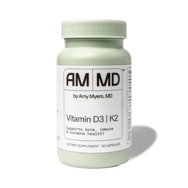 Amy Myers MD vitamina d3 k2 10000 ui frasco 30 cápsulas