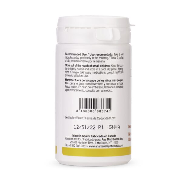 Etiqueta producto Ana María Lajusticia 80 cápsulas blandas